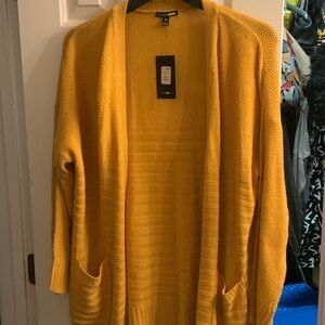 Fashion Nova Yellow Open-Front Cardigan